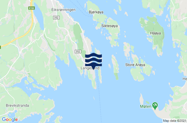 Mappa delle maree di Bamble, Norway