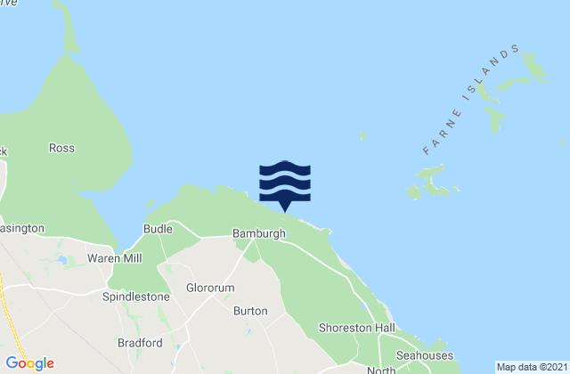 Mappa delle maree di Bamburgh Beach, United Kingdom