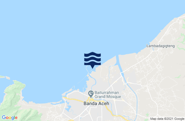 Mappa delle maree di Banda Aceh, Indonesia