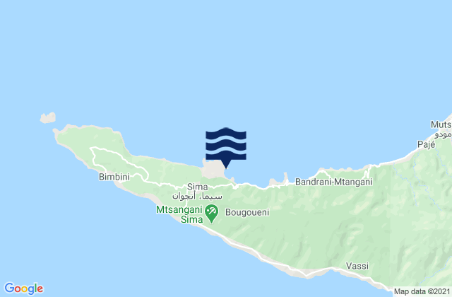 Mappa delle maree di Bandajou, Comoros