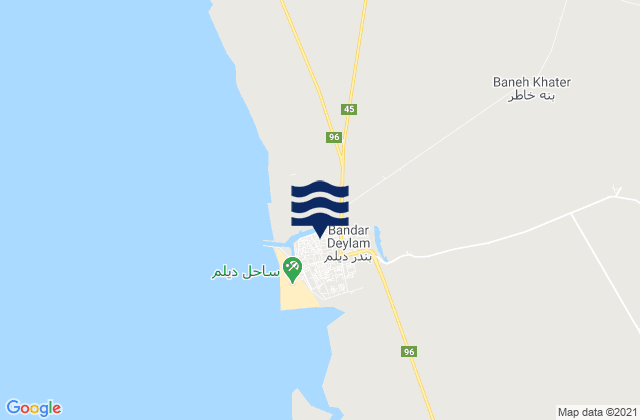 Mappa delle maree di Bandar-e Deylam, Iran