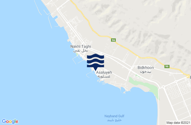 Mappa delle maree di Bandar-e ‘Asalūyeh, Iran