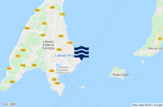 Mappa delle maree di Bandar Labuan, Malaysia