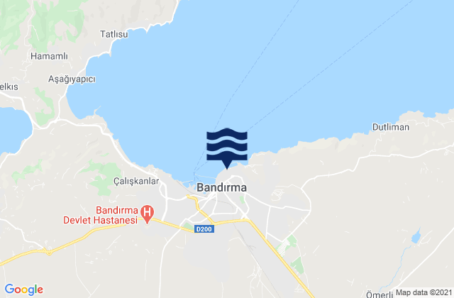 Mappa delle maree di Bandırma, Turkey