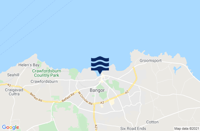 Mappa delle maree di Bangor, United Kingdom