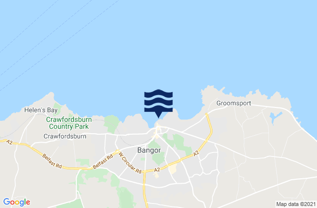 Mappa delle maree di Bangor Bay, United Kingdom