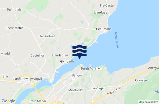 Mappa delle maree di Bangor Pier, United Kingdom