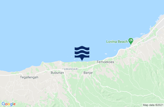 Mappa delle maree di Banjar Dawan, Indonesia