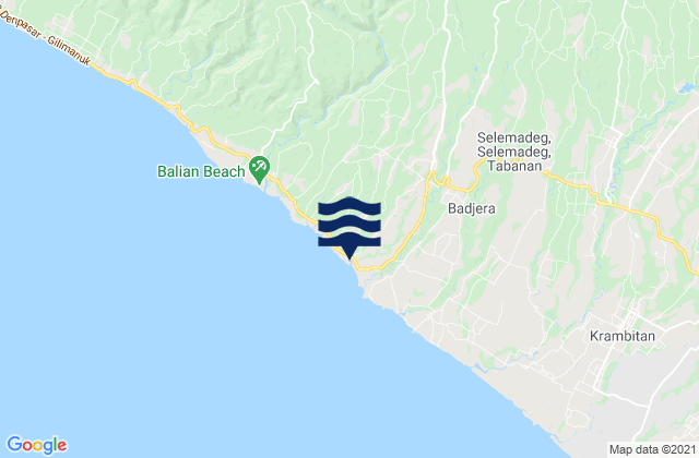 Mappa delle maree di Banjar Delodrurung, Indonesia