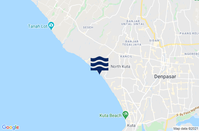Mappa delle maree di Banjar Karangsuling, Indonesia