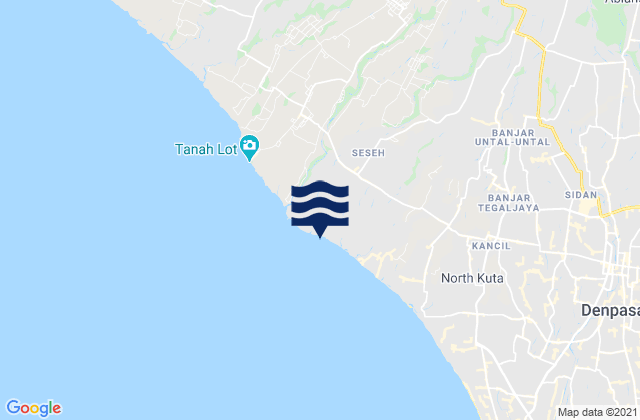 Mappa delle maree di Banjar Kerobokan, Indonesia