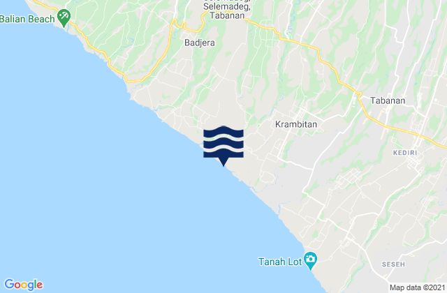 Mappa delle maree di Banjar Tibubiyu Kaja, Indonesia