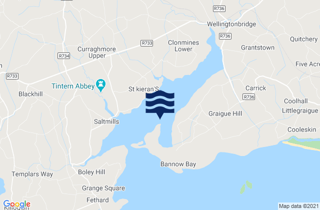 Mappa delle maree di Bannow Bay, Ireland