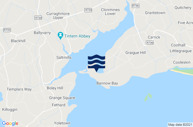 Mappa delle maree di Bannow Island, Ireland