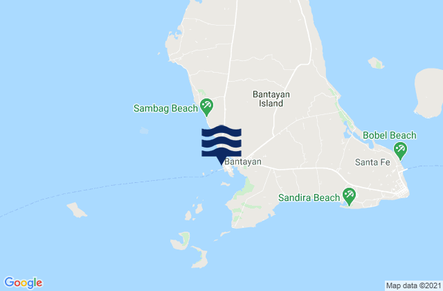 Mappa delle maree di Bantayan Bantayan Island, Philippines