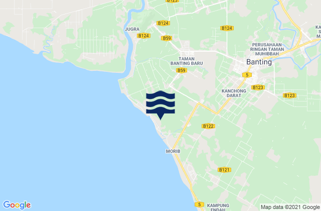 Mappa delle maree di Banting, Malaysia