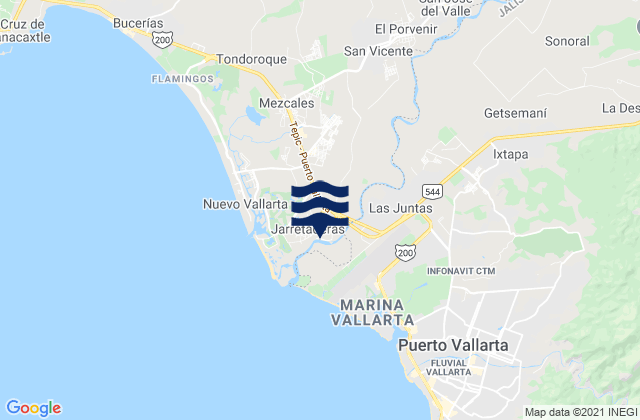 Mappa delle maree di Banus Vallarta (Verde Vallarta), Mexico