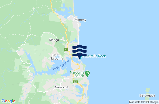 Mappa delle maree di Bar Beach (Narooma), Australia