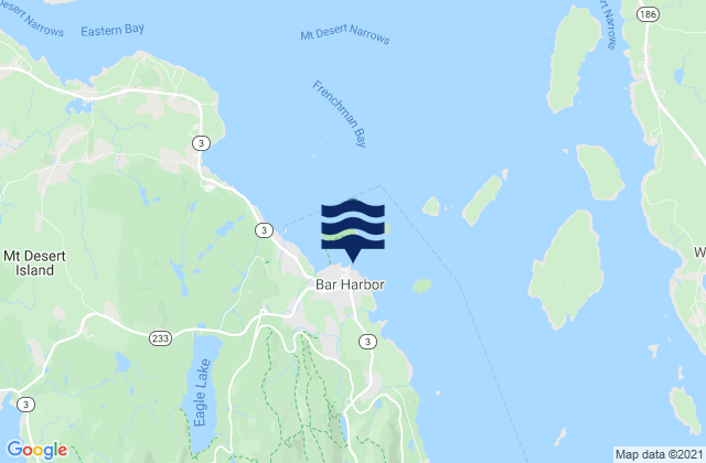 Mappa delle maree di Bar Harbor, United States