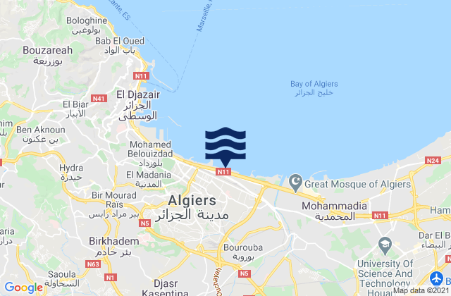 Mappa delle maree di Baraki, Algeria