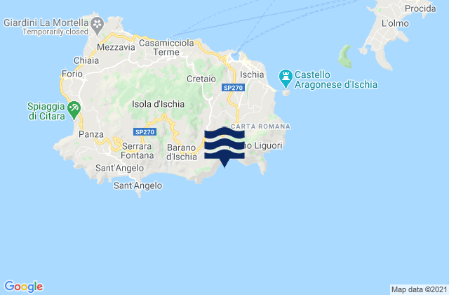 Mappa delle maree di Barano d'Ischia, Italy