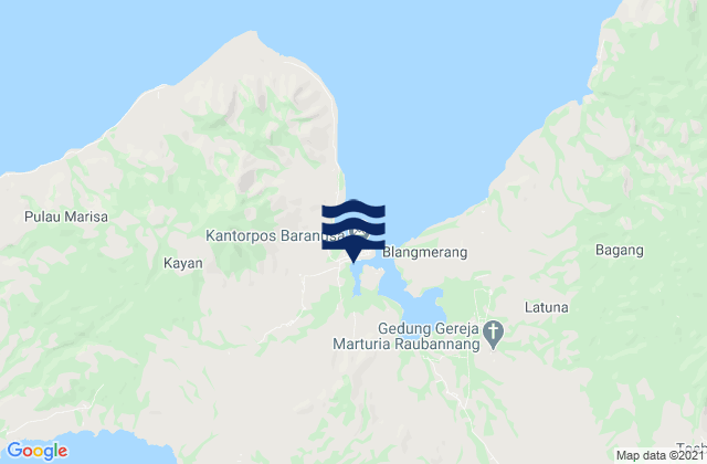 Mappa delle maree di Baranusa, Indonesia