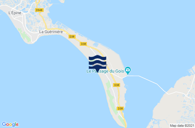 Mappa delle maree di Barbâtre, France