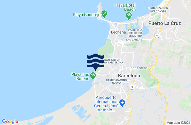 Mappa delle maree di Barcelona, Venezuela