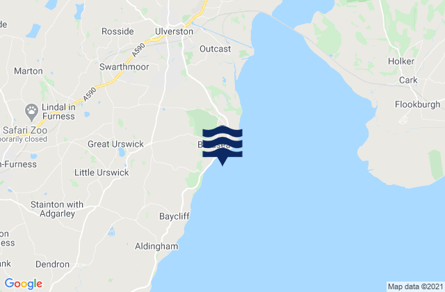 Mappa delle maree di Bardsea Beach, United Kingdom