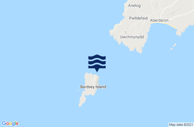 Mappa delle maree di Bardsey Island, United Kingdom