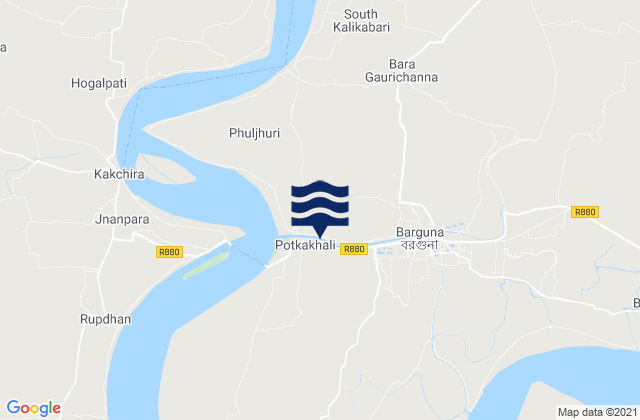 Mappa delle maree di Barguna, Bangladesh