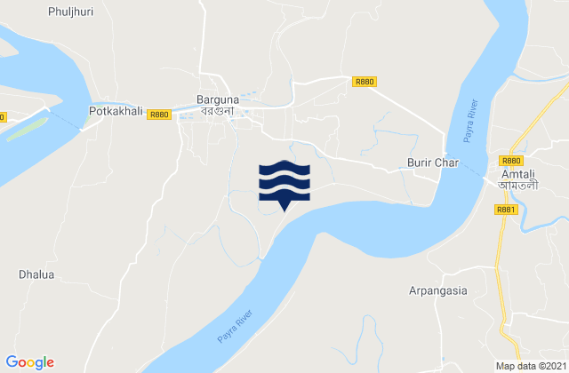 Mappa delle maree di Barguna, Bangladesh