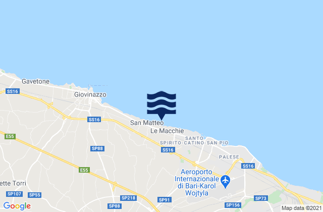 Mappa delle maree di Bari, Italy