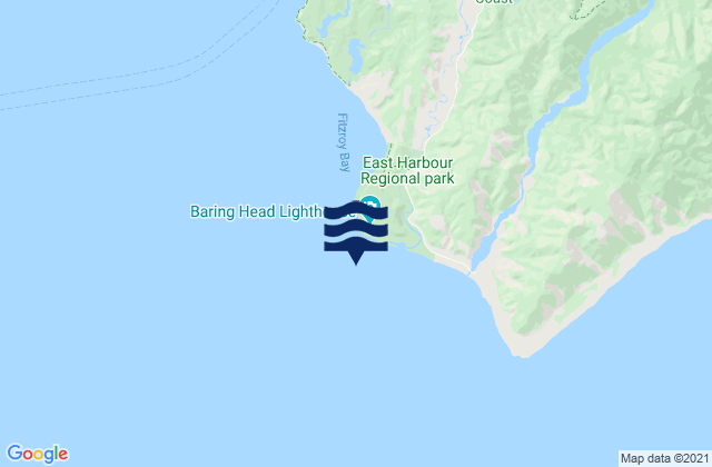 Mappa delle maree di Baring Head, New Zealand