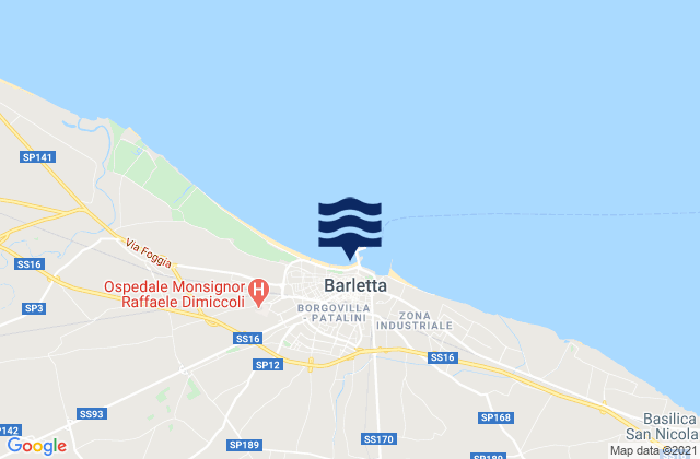Mappa delle maree di Barletta, Italy