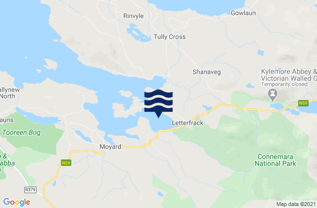 Mappa delle maree di Barnaderg Bay, Ireland