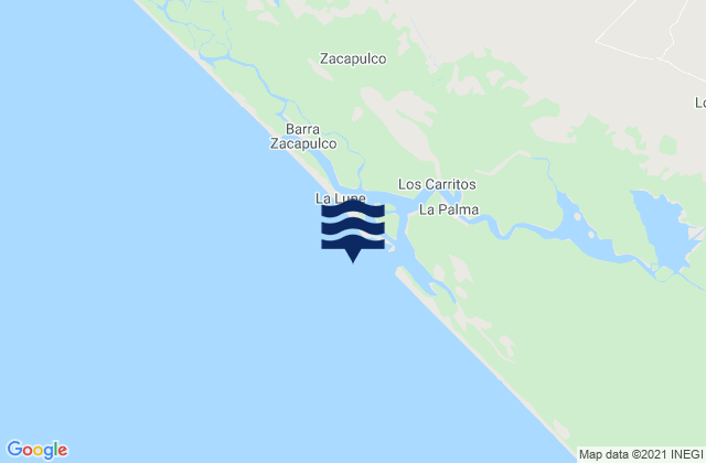 Mappa delle maree di Barra Zacapulco, Mexico