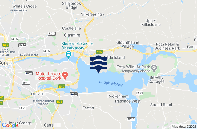 Mappa delle maree di Barry Point, Ireland