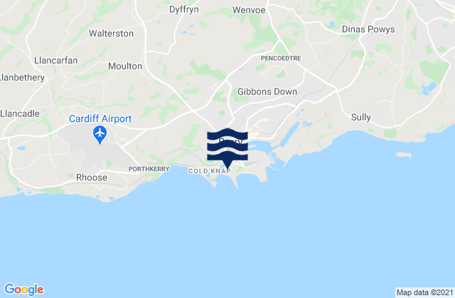 Mappa delle maree di Barry, United Kingdom