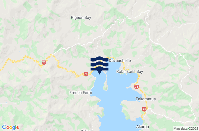 Mappa delle maree di Barrys Bay, New Zealand