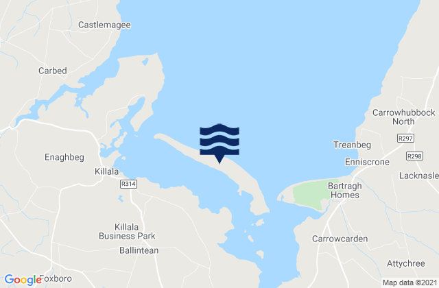 Mappa delle maree di Bartragh Island, Ireland
