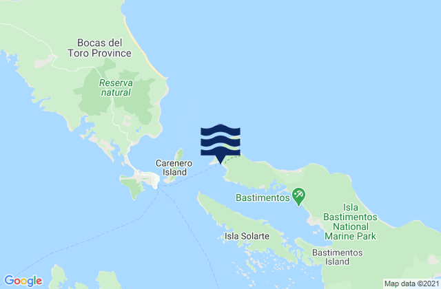 Mappa delle maree di Bastimentos, Panama