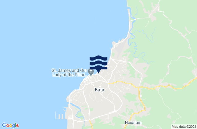 Mappa delle maree di Bata Bay Rio Muni, Equatorial Guinea