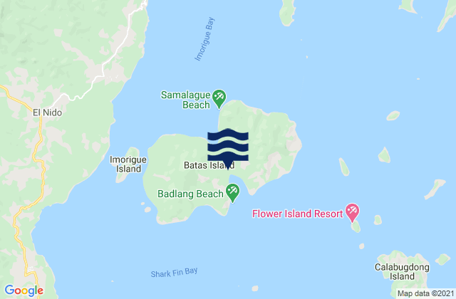 Mappa delle maree di Batas Island, Philippines