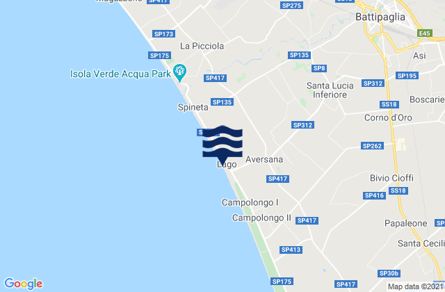 Mappa delle maree di Battipaglia, Italy