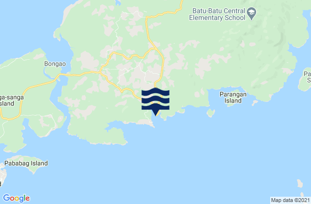 Mappa delle maree di Batu Batu Bay Tawitawi Island, Philippines
