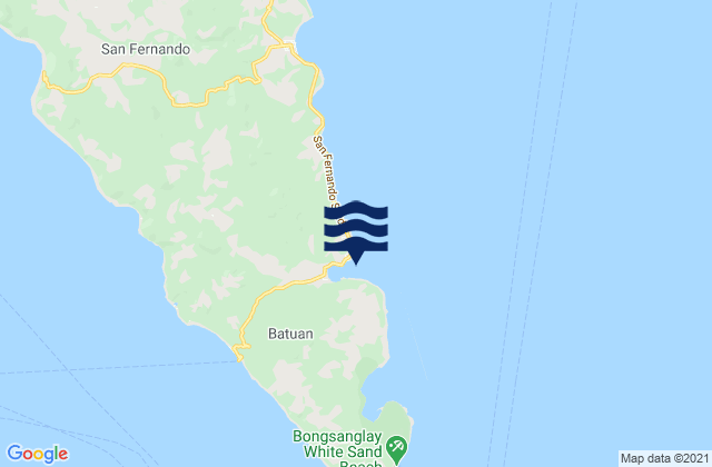 Mappa delle maree di Batuan Bay Ticao Island, Philippines