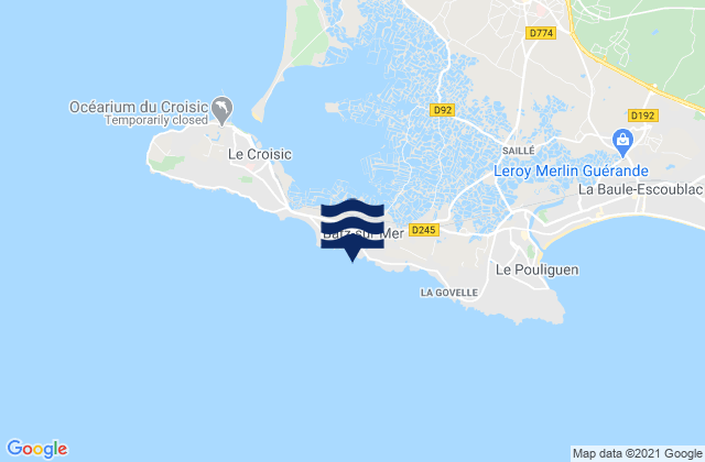 Mappa delle maree di Batz-sur-Mer, France