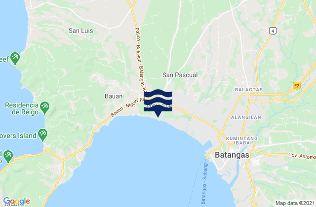 Mappa delle maree di Bauan, Philippines