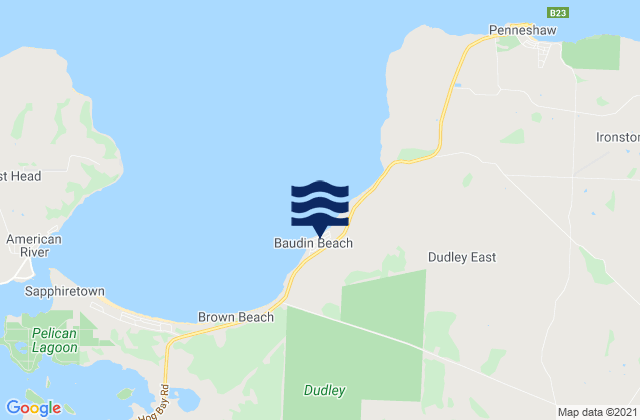 Mappa delle maree di Baudin Beach, Australia